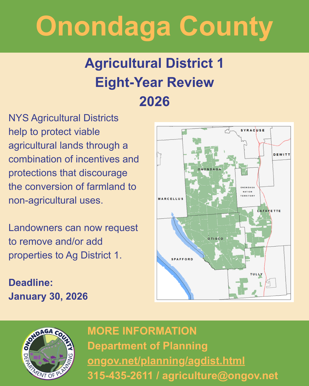 Agricultural District 1 Eight-Year Review 2026 - Plan ONondaga